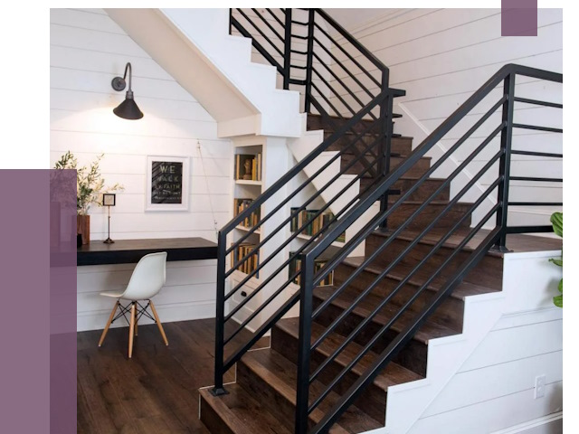 Перила для лестницы в доме в Назарове от 7452 руб. — ПРОЛЁТ-Нрв