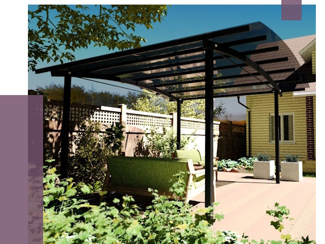 Навесы для террасы в Назарове от 13104 руб. под ключ | ПРОЛЁТ-Нрв