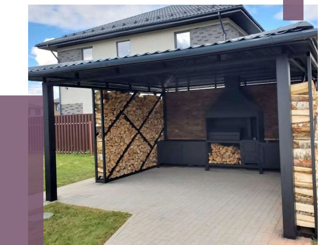 Навесы для барбекю в Назарове от 12796 руб. под ключ | ПРОЛЁТ-Нрв