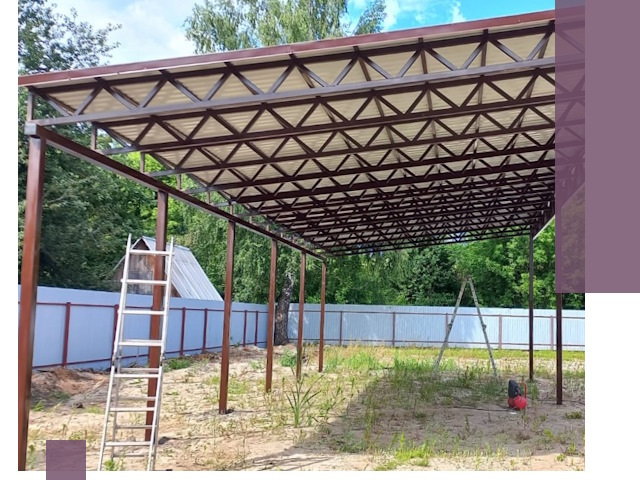 Односкатные навесы под ключ в Назарове — изготовление и монтаж