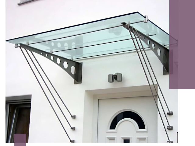 Козырьки над входом под ключ в Назарове — изготовление и монтаж