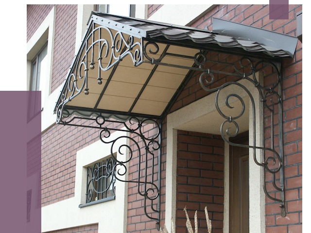 Двускатные козырьки в Назарове под ключ от 12848 руб.