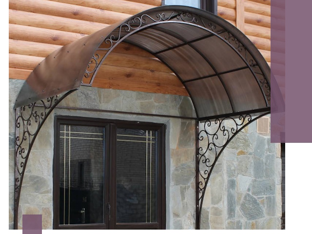 Арочные козырьки под ключ в Назарове: изготовление и монтаж